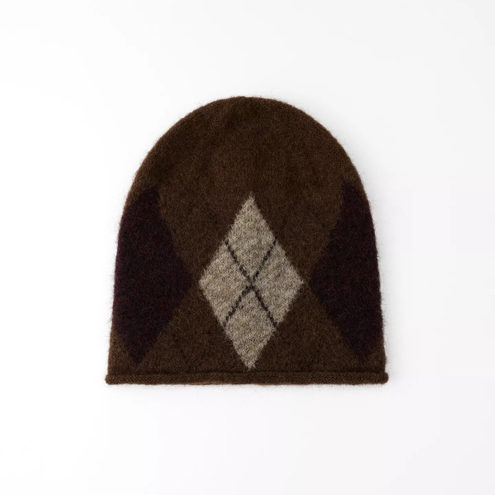 Zara Argyle Knit Beanie